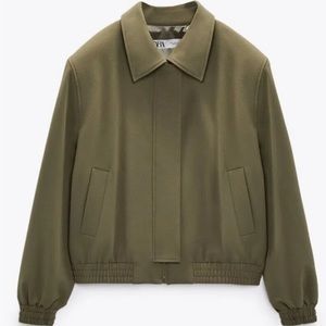 Green bomber jacket Zara Woman size S oversized